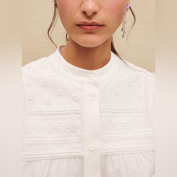 Maje ~ Rever Cotton Button Front Dress - Picture 9 of 11